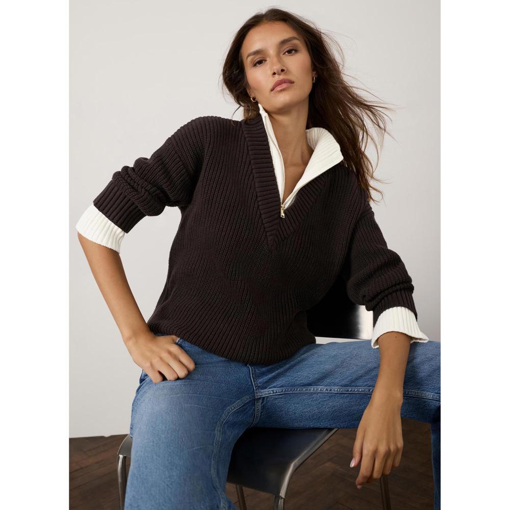 Mint Velvet Layered Zip Detail Jumper